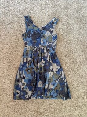 Banana Republic 100% Silk Floral Fit & Flare Dress
